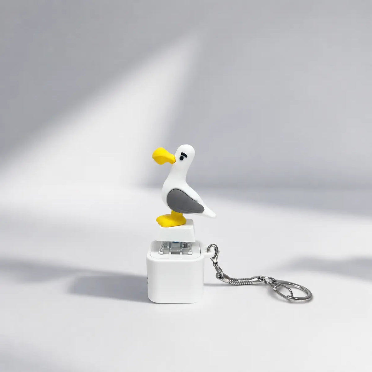 Funny Seagull MINE! Button Keychain-Real Sound & LED Light,Funny Interactive Gift for Friends & Family